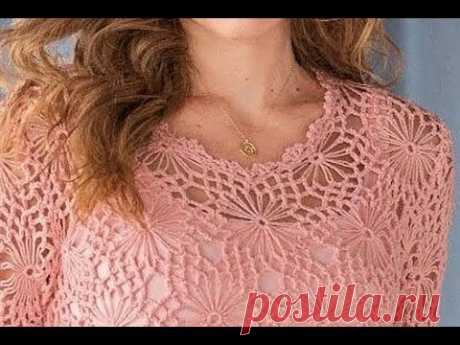 Кофточка, Связанная Крючком - 2018 / Blouse Knitted / Bluse gestrickt