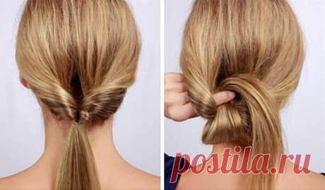 Как сделать стильную прическу для любой длины волос из обычного хвостика