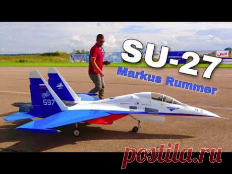 Фантастическая демонстрация полета огромного RC Sukhoi SU-27 Twin Turbine Jet