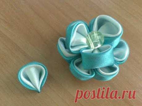 *✿* Круглый - объемный, двойной лепесток канзаши. *✿*Round - surround, double petal kanzashi. *✿* - YouTube