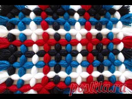 How to make a pom pom blanket - Multi colours