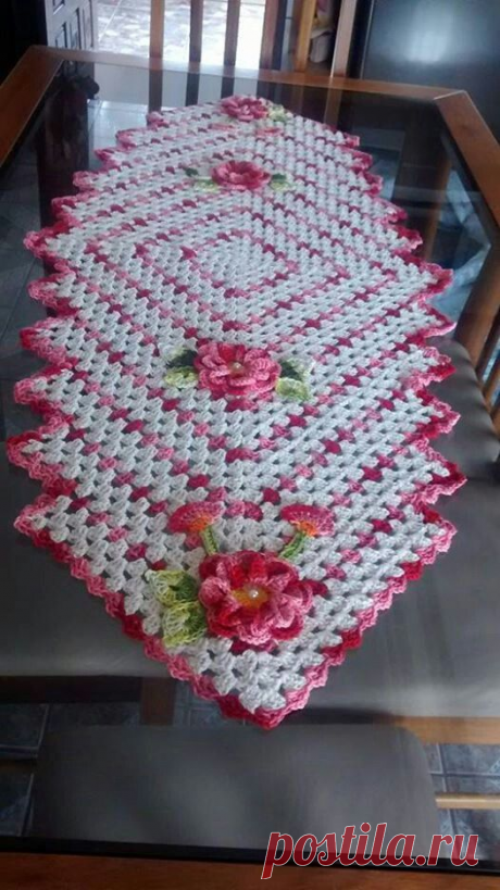 Table Runner | Crochet | Связанные Крючком Розы, Бегуны и &quot;дорожка&quot; Для Стола