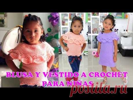 Vestido y Blusa a crochet para Niñas paso a paso INDICACIONES TODAS LAS TALLAS