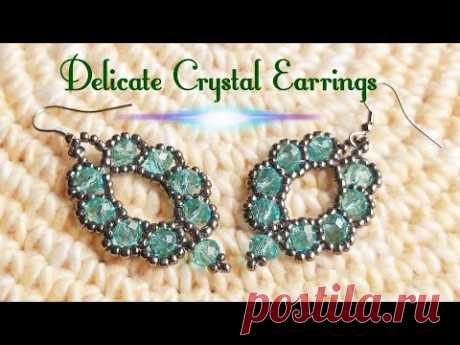 💝 Delicate Crystal Earrings 💝 DIY crystal and Seed bead earrings (0101)