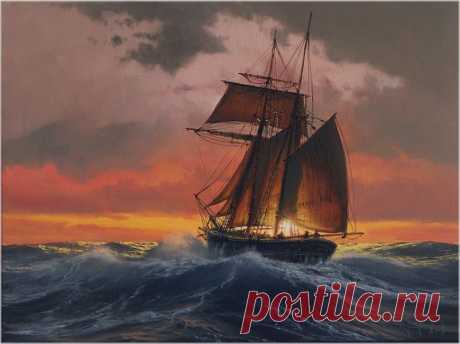 Парусники и морская стихия: современный художник пишет марины в традиции XIX века