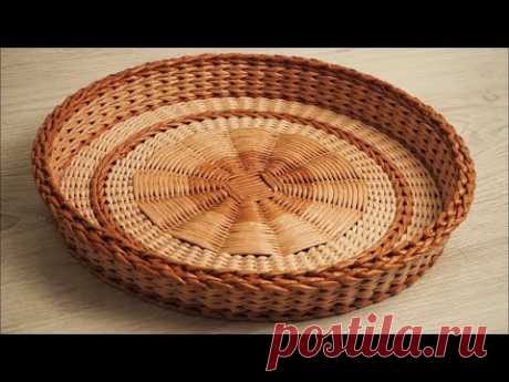 【DIY#14】📰Newspaper Weaving Tutorial・☕Coffee Tray・Плетение из Газет・Мастер Класс с Ниной