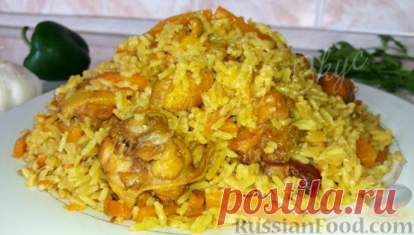 Рецепт: Рассыпчатый плов с курицей на RussianFood.com