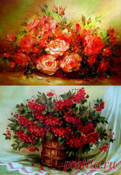Ароматные цветочные картины художницы Надежды Левицкой