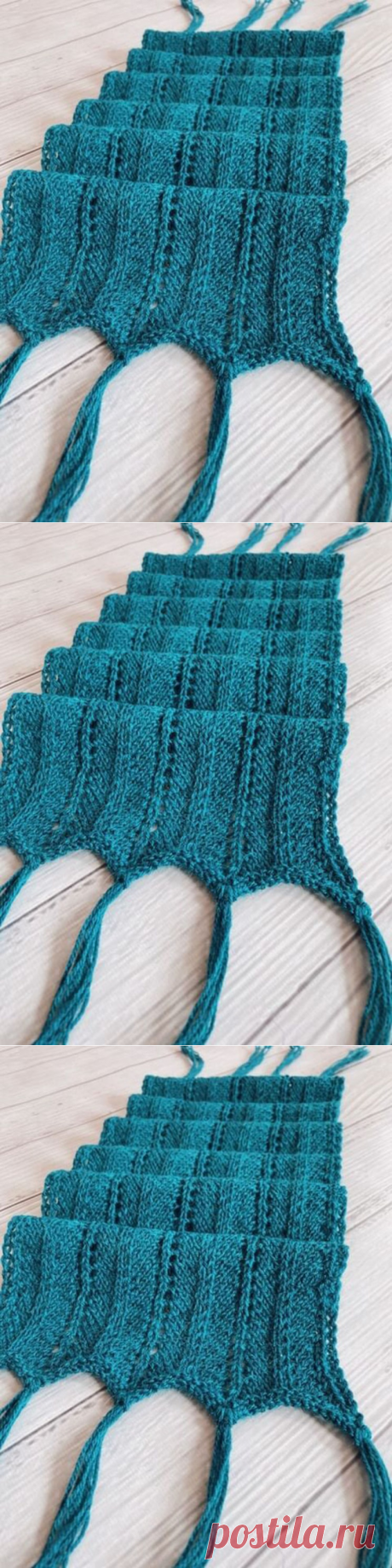 Очень подробный МК ажурного шарфа с кистями (Вязание спицами) – Журнал Вдохновение Рукодельницы
