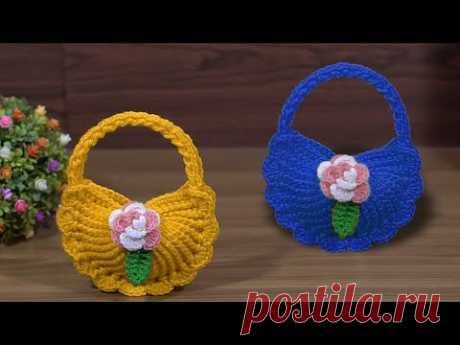 Wow! Super👌easy crochet knitting mini purse 👛#tığ işi örgü mini çanta #woollen craft #tunusişi #knit