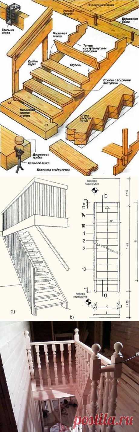 Как сделать деревянную лестницу?