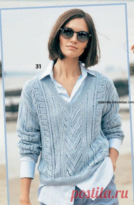 We knit a jumper with knitting needles description for free How to knit a simple pullover