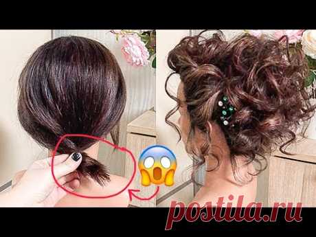 Простая Прическа на Короткие и Редкие волосы. Прическа на Выпускной. Easy Short Hairstyles ©LOZNITSA