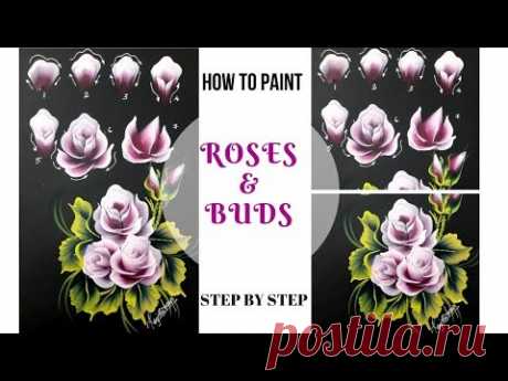 ROSE PAINTING STEP BY STEP | one stroke painting | Acrylic painting | simple and easy