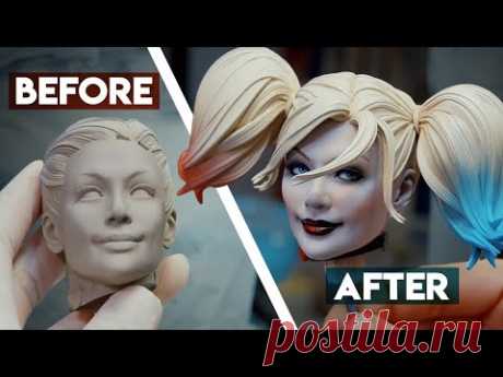 Painting the Harley Quinn Premium Format Figure | Sideshow Behind the Scenes - YouTube