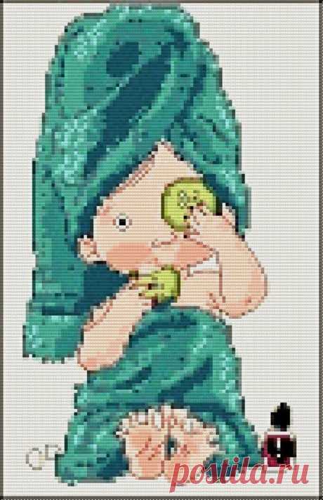 Little Girl after Shower Cross Stitch PDF Pattern Download | Etsy