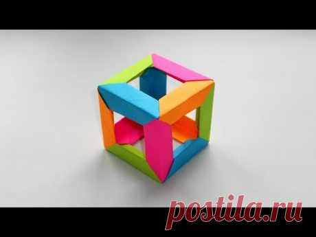 Кубик из бумаги Как сделать Оригами куб - YouTube