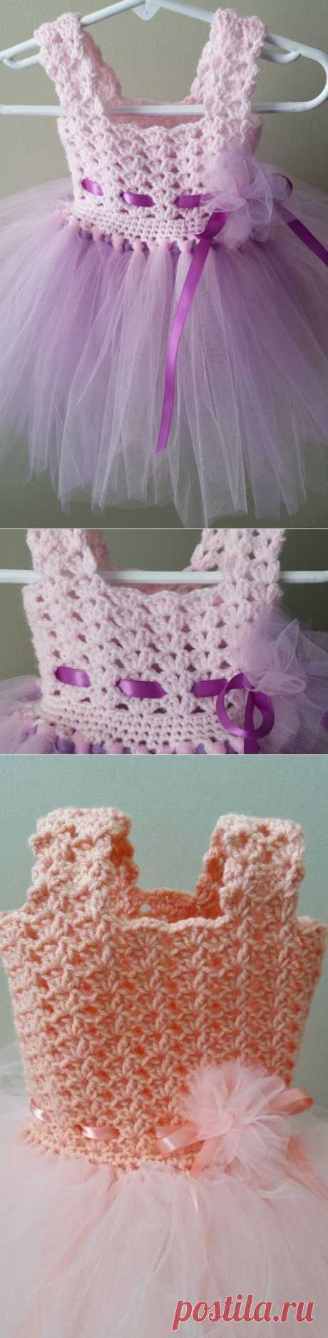 Crochet/Tulle baby dress от DeesCrochetEnvy на Etsy