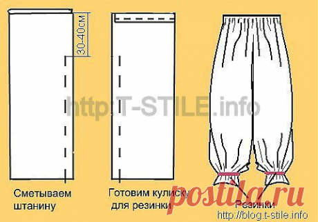 Как быстро сшить шаровары .