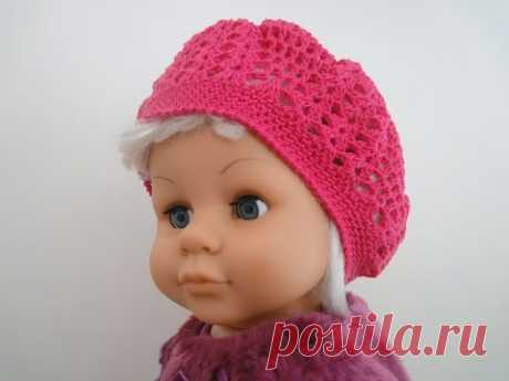 Ажурный берет The openwork Crochet beret