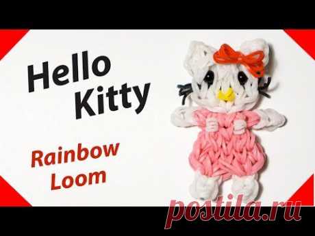 HELLO KITTY (Хэллоу Китти) из резинок Rainbow Loom Bands. Урок 154