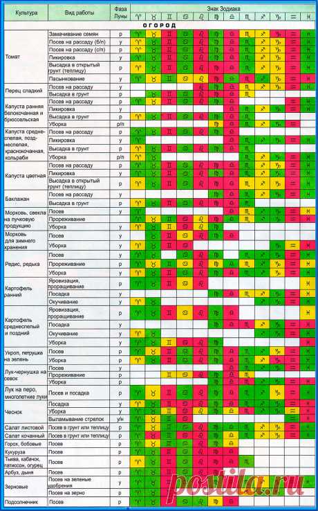 Агротехническая таблица на все годы | Рассада — чемпион