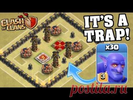 30 MAX BOWLER TROLL WAR!! IT'S A TRAP!! Clash Of Clans Insane Gameplay 2016!