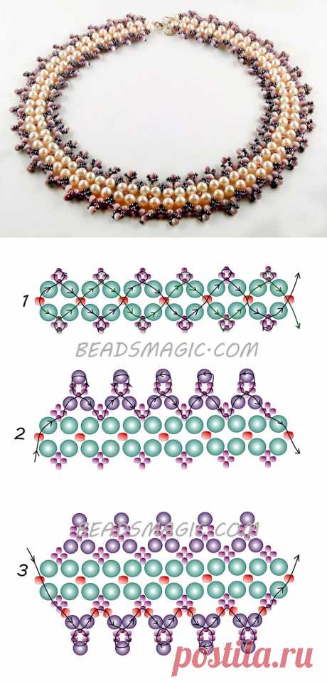 Free pattern for beaded necklace Anetta | Beads Magic