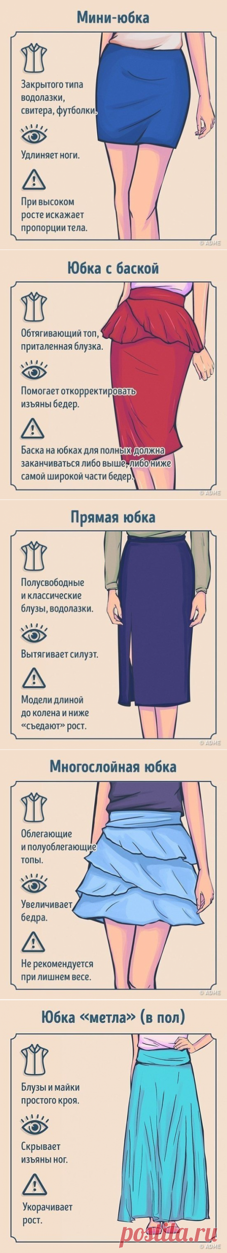 Как носить и с чем сочетать разные виды юбок.