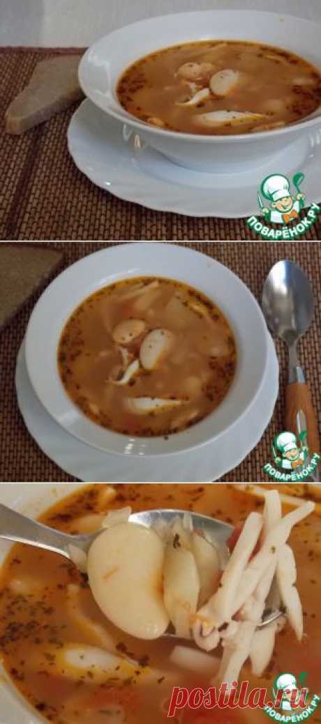 Фасолевый суп с кальмарами - кулинарный рецепт