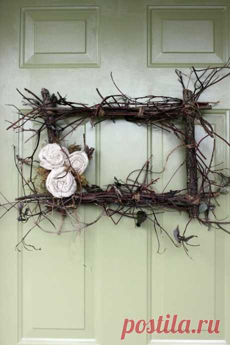 twig wreath...like the different shape | Craft Ideas