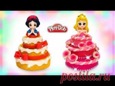 Play Doh Cake Dresses. How To Make Disney Princess Cake Dress Snow White and Aurora