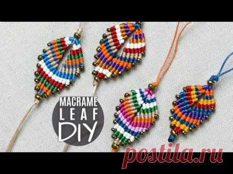 Multicolored Macrame Leaf DIY Bracelet, Keychain, Earrings