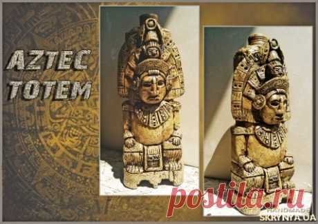 Бутылка в подарок Аztec totem, сувенир в этническом стиле  25х10х7 см Стеклянная бутылка в мексиканском стиле. Может использоваться как украшение, при дизайне интерьера квартиры, кафе и пр.  Декорирована полимерной глиной. Размер