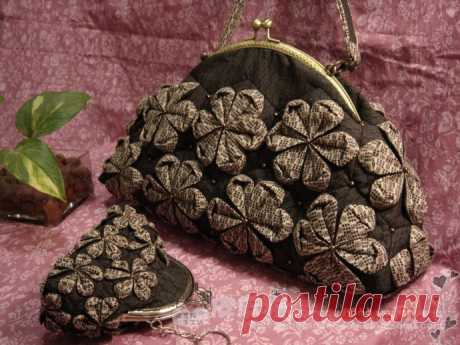 Лоскутное шитье — сумочка с цветами