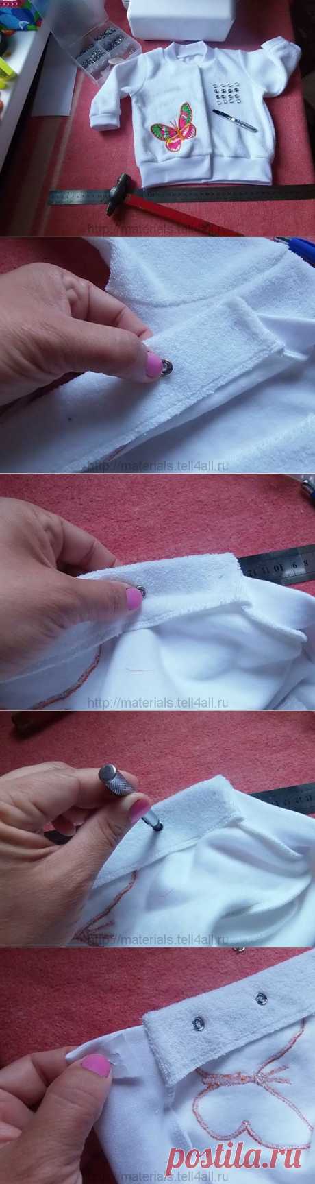 Как прикрепить кнопки к ткани