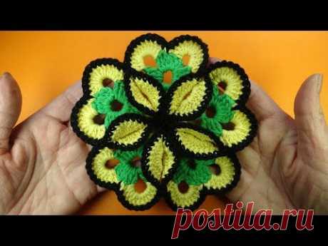 ОГРОМНЫЙ цветок крючком Crochet flower pattern