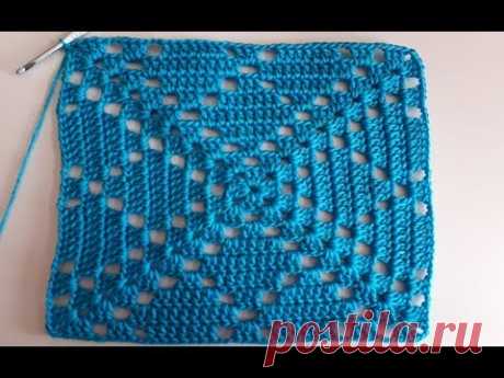 cuadro a crochet - paso a paso - facil de tejer - cuadrado a crochet para mantel