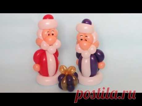 Дед Мороз из трех шаров / Small Santa Claus of balloons, twisting