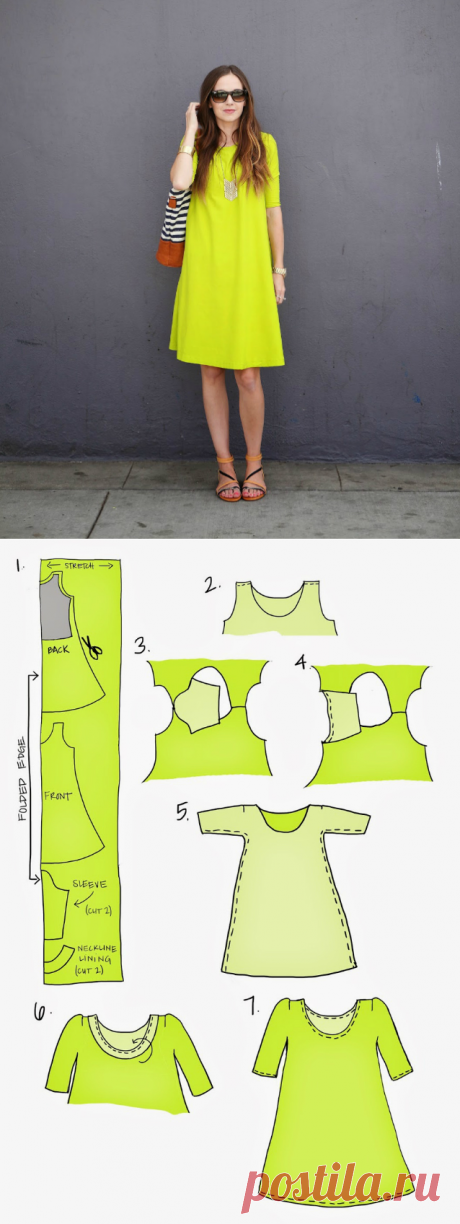 Как сшить идеальное платье для лета… Яркий цвет, свободный покрой и никаких выкроек!