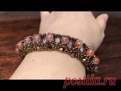 DIY How to make beaded jewelry. Earrings, necklace Double sided bracelet and ring｜Beading tutorial｜