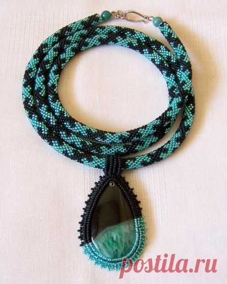 15% SALE Statement Beadwork Bead Embroidery Pendant от lutita