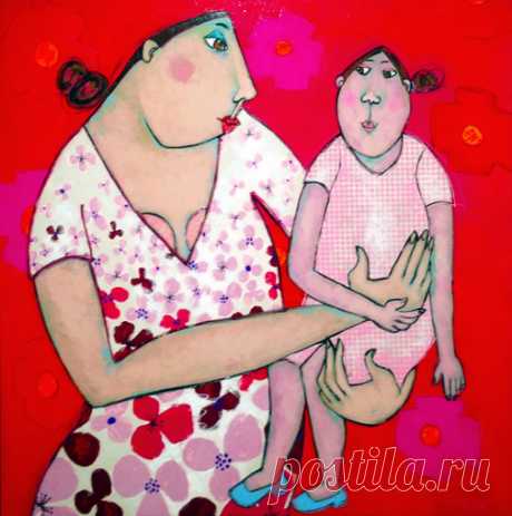 Mère et Fille par Patricia Simsa, 2017 | Peinture | Artsper (273679)