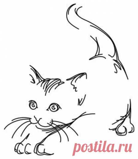 Barely-there lines define an adorable kitten. Let this design play and hide on your choice of fabric! Downloads as a PDF. Use pattern transfer pape…