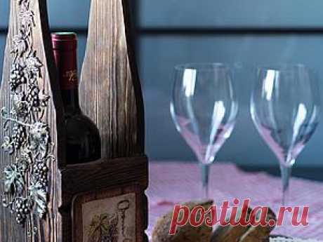 Мастер-класс: декорируем винный короб «Виноградная лоза» - Ярмарка Мастеров - ручная работа, handmade