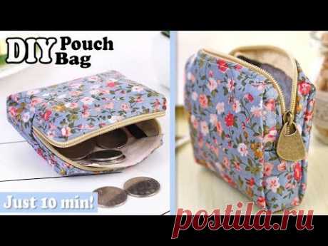 DIY CUTE ZIPPER COINS POUCH BAG TUTORIAL // Purse Woman or Kids You Can Easy Sew Yourself