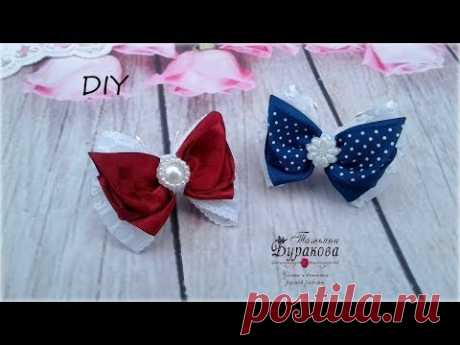 🎀 Маленькие бабочки-бантики из лент 🎀 Канзаши 🎀 Ribbon bow Kanzashi 🎀 Hand мade 🎀 DIY