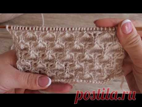 Объёмный ажурный узор спицами
knittin pattern вязание