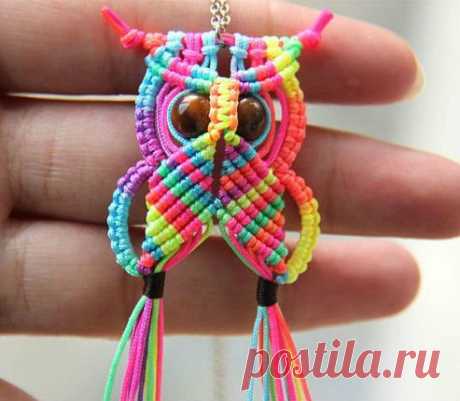 Macrame Owl Necklace Instructions And Video | The WHOot Learn the Macrame Owl Necklace Instructions while watching the short video tutorial. We have included Macrame Owl Wall Hanging Ideas for you too.