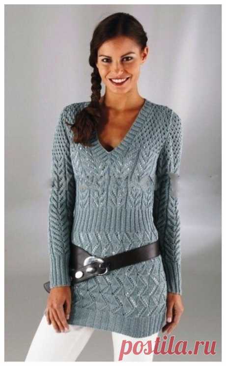 LONG PULLOVER WITH A V NECK